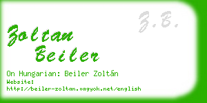 zoltan beiler business card